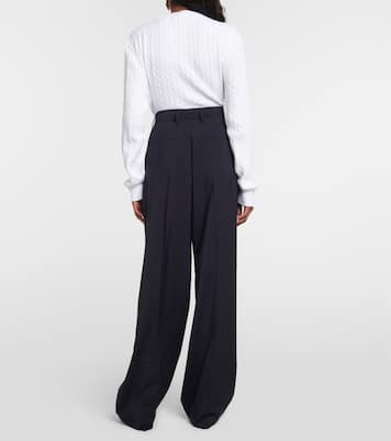 Pantaloni a gamba larga in lana e mohair | Prada