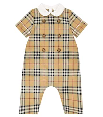 Baby - Tutina in misto cotone a quadri | Burberry Kids