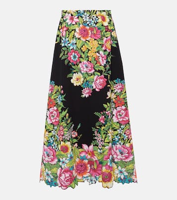 Gonna lunga in cotone con stampa a fiori | Etro