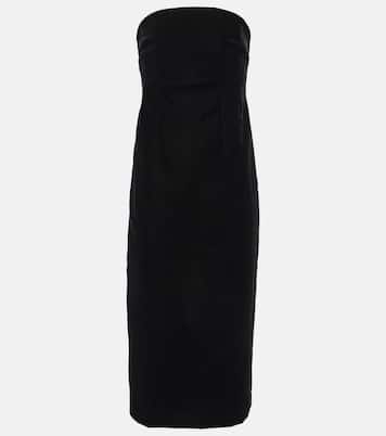 Vestido midi de terciopelo sin tirantes | Wardrobe.NYC
