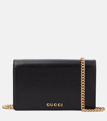 Portemonnaie mit Kettenriemen Gucci Script aus Leder | Gucci