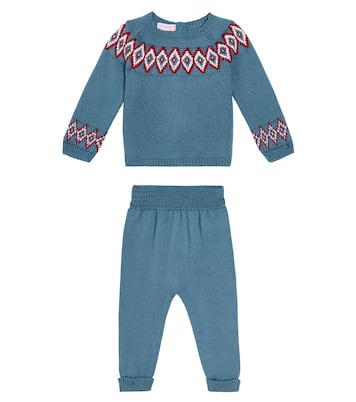 Bebé - set de cárdigan, pantalones y gorro de lana | La Coqueta