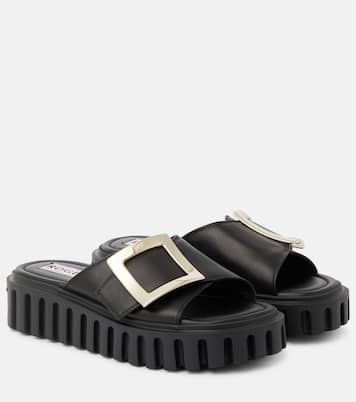 Pantoletten Viv Go Thick aus Leder | Roger Vivier