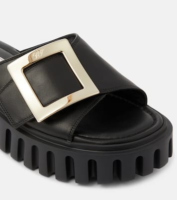 Pantoletten Viv Go Thick aus Leder | Roger Vivier