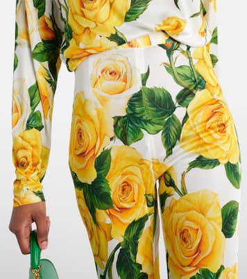 Pantaloni flared a vita alta con stampa | Dolce&Gabbana