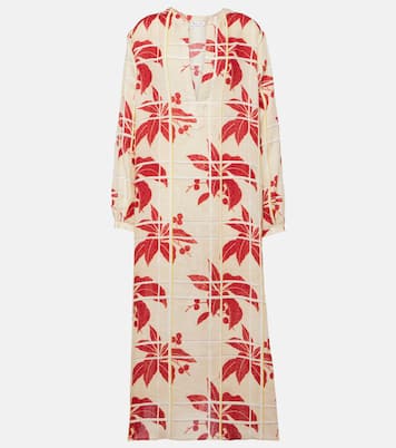 Abito midi in lino con stampa floreale | Loro Piana