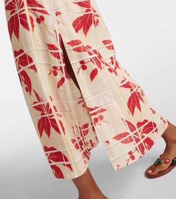 Abito midi in lino con stampa floreale | Loro Piana
