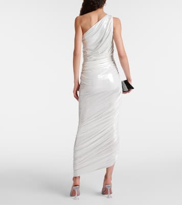 Diana one-shoulder ruched lamé gown | Norma Kamali