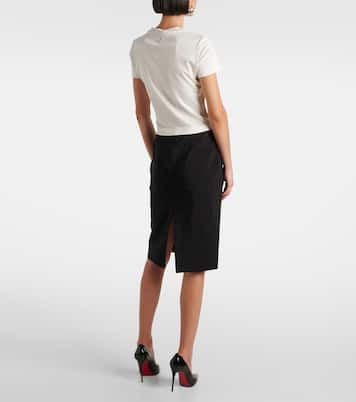 Top cropped in jersey di cotone | Mugler