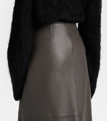 Jupe midi en cuir | Yves Salomon