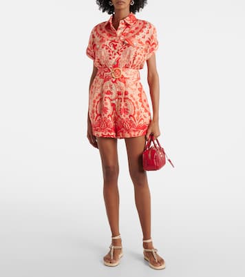 Combi-short en lin à fleurs | Farm Rio