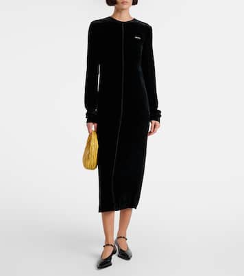 Abito midi in raso | Miu Miu