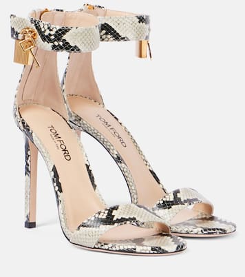 Sandales Padlock 105 en cuir embossé | Tom Ford