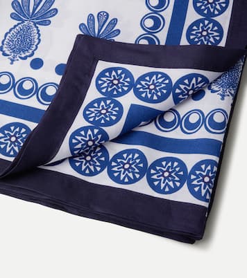Nappe Big Pineapple Blu Medium imprimée en lin | La DoubleJ