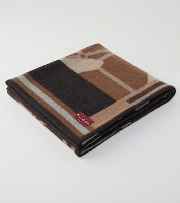 Jacquard wool and cashmere blanket | Gucci