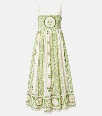 Barbara floral cotton midi dress | Agua by Agua Bendita