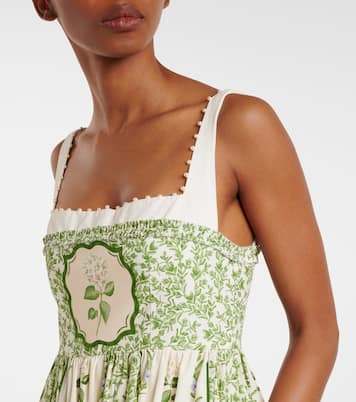 Barbara floral cotton midi dress | Agua by Agua Bendita
