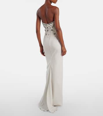 Vestido de fiesta sin tirantes adornado | Marmar Halim