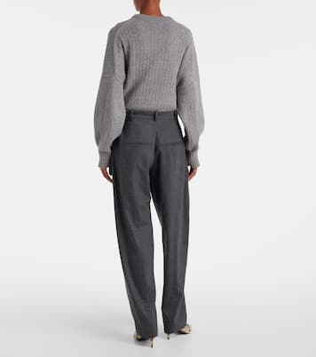 Dugan high-rise wool tapered pants | Khaite