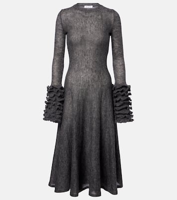 Robe midi en mohair mélangé | Alaïa