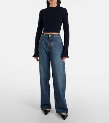 Cropped wool and silk-blend cardigan | Alaïa