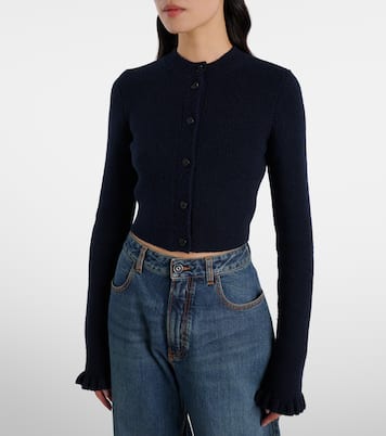 Cropped wool and silk-blend cardigan | Alaïa