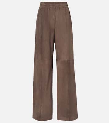 Suede wide-leg pants | Brunello Cucinelli