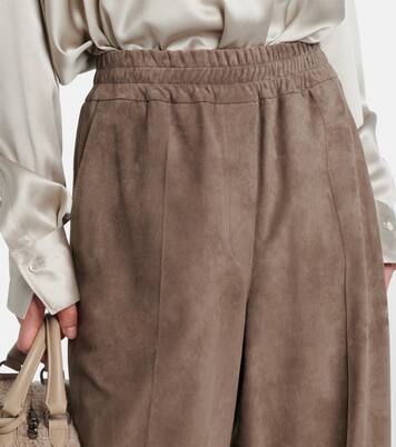 Suede wide-leg pants | Brunello Cucinelli