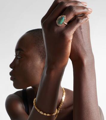 Anello Portrait in oro 18kt con opale e diamanti | Suzanne Kalan