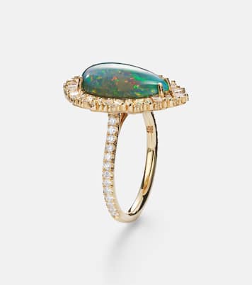 Anello Portrait in oro 18kt con opale e diamanti | Suzanne Kalan