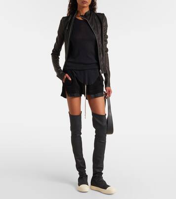 Coated denim over-the-knee boots | Rick Owens
