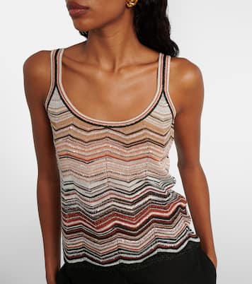 Top Zig Zag aus Lamé mit Pailletten | Missoni