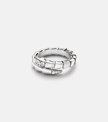 Anello Serpenti Viper in oro bianco 18kt con diamanti | Bvlgari