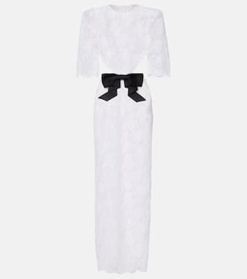 Bow-detail cotton-blend lace gown  | Shushu/Tong