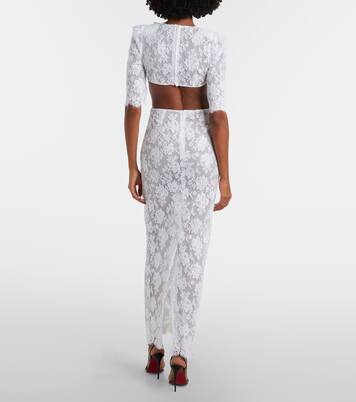 Bow-detail cotton-blend lace gown  | Shushu/Tong