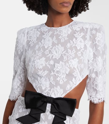 Bow-detail cotton-blend lace gown  | Shushu/Tong