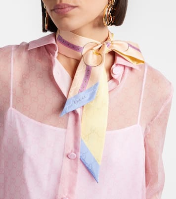 Tuch GG Horsebit aus Seiden-Twill | Gucci