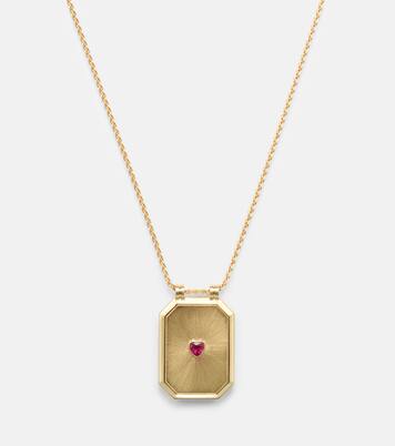 Love 18kt gold pendant necklace with ruby | Marie Lichtenberg