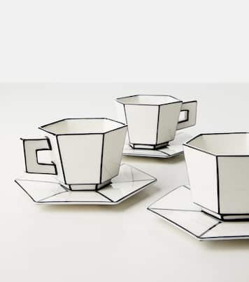 Set de 4 tasses et soucoupes Carte Blanche en porcelaine | Serax