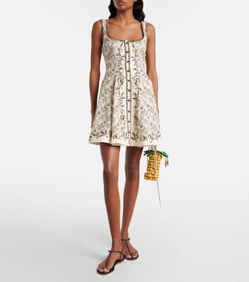 Pineapple Mini beaded top-handle bag | Alémais