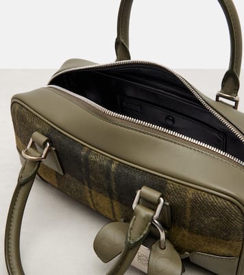 Amazona 23 leather-trimmed tartan tote bag | Loewe