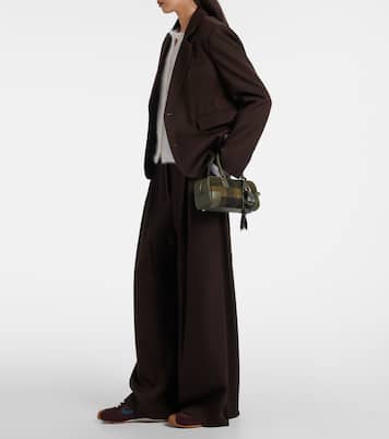 Amazona 23 leather-trimmed tartan tote bag | Loewe