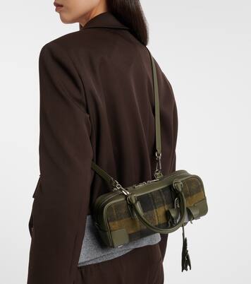 Amazona 23 leather-trimmed tartan tote bag | Loewe