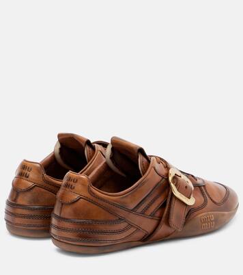 Logo leather sneakers | Miu Miu