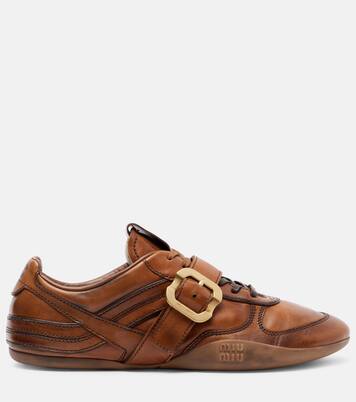 Logo leather sneakers | Miu Miu