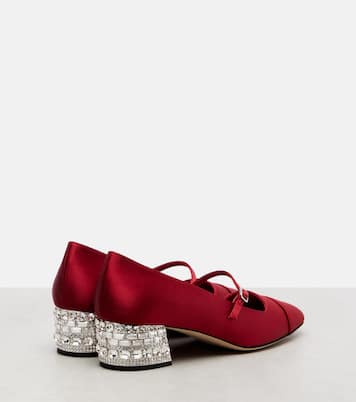 Elisa 45 embellished satin pumps | Jimmy Choo