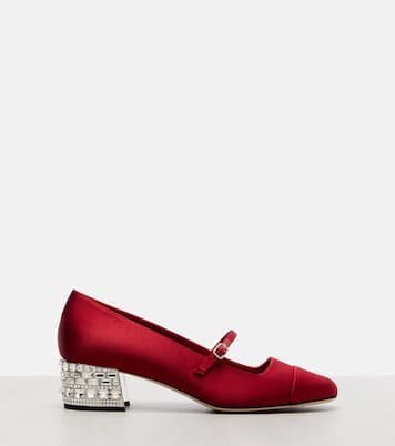 Elisa 45 embellished satin pumps | Jimmy Choo