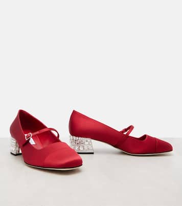 Elisa 45 embellished satin pumps | Jimmy Choo