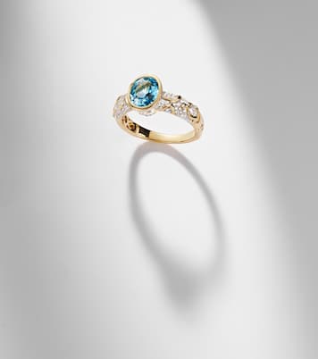 Ondine 18kt gold ring with topaz and diamonds | Marina B