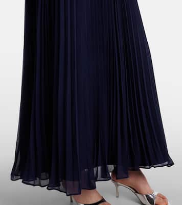 Vestido midi de chifón adornado | Self-Portrait